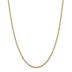 14k Yellow Gold 3 mm Diamond Cut Cable Chain - 30 in.