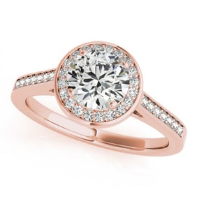0.75 ctw Certified VS/SI Diamond Halo Ring 18k Rose Gold