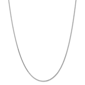 14k White Gold 1.9 mm Round Diamond Cut Wheat Chain - 22 in.