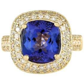 Natural Tanzanite 14 Karat Yellow Gold
