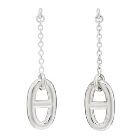 Hermes Sterling Silver Farandole Drop Earrings