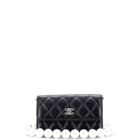 Chanel Pearl Strap Clutch with Chain