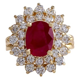 Ruby Diamond Ring In 14 Karat