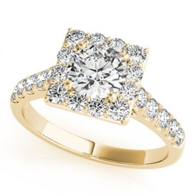 2.5 ctw Certified VS/SI Diamond Halo Ring 18k Yellow Gold