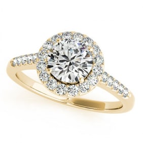 1.5 ctw Certified VS/SI Diamond Halo Ring 18k Yellow Gold