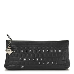 Chanel Metallic Calfskin Keyboard Pouch Black