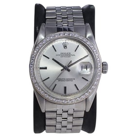 Rolex Steel Datejust with Custom Diamond