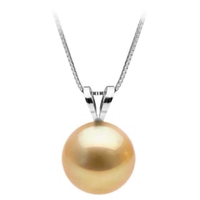 Golden South Sea Classic Solitaire Pearl Pendant