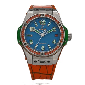 Hublot Stainless Steel Rubber Orange Sapphire