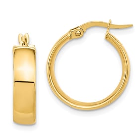 14K Polished Earrings - 20 mm