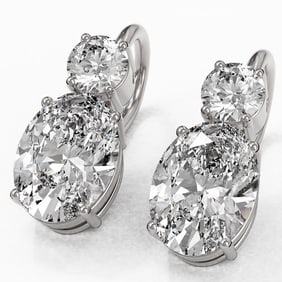 2.5 ctw Oval Cut Diamond Designer Earrings 18K White Gold