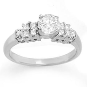1.0 ctw Certified VS/SI Diamond Ring 18k White Gold