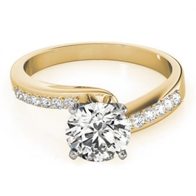 0.91 ctw Certified VS/SI Diamond Bypass Ring 18k Yellow Gold