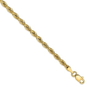 14k Yellow Goldy 3.0 mm Semi-Solid Rope Chain - 8 in.