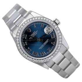 Rolex Datejust Stainless Steel Watch Blue