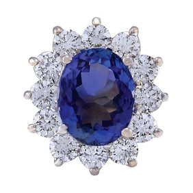 Tanzanite Diamond Ring 14K White Gold