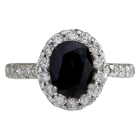 Natural Sapphire 14 Karat White Gold