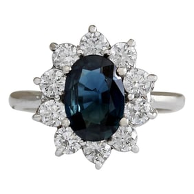 Sapphire Diamond Ring In 14 Karat