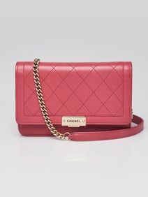 Chanel Pink Quilted Calfskin Leather WOC