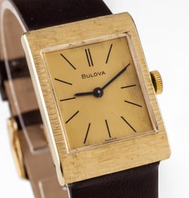 Bulova Mens 14k Yellow Gold Vintage
