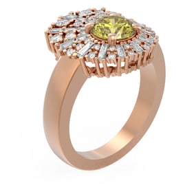 2.58 ctw Fancy Yellow Diamond Ring 18K Rose Gold