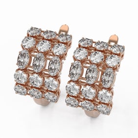 6.3 ctw Oval Diamond Designer Earrings 18K Rose Gold