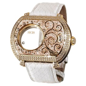 Watch Yellow Gold White Diamonds Python