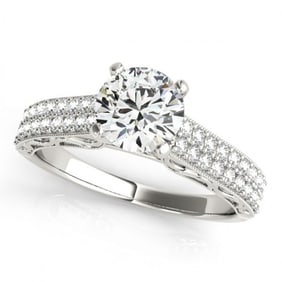 1.41 ctw Certified VS/SI Diamond Antique Ring 18k White Gold