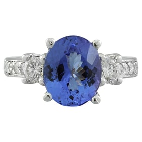 3.95 Carat Natural Tanzanite 14 Karat