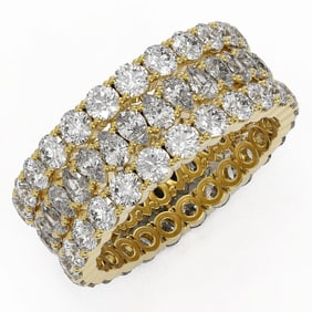 7.66 ctw Pear Cut Diamond Eternity Ring 18K Yellow Gold
