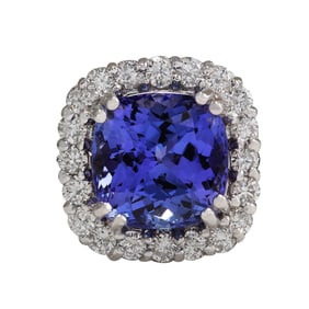 Tanzanite Diamond Ring 14K White Gold