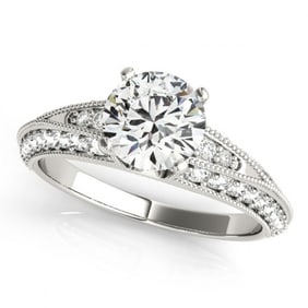Natural 1.33 ctw Diamond Antique Ring 14k White Gold