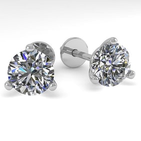 1.50 ctw Certified VS/SI Diamond Stud Earrings Martini 14k White Gold