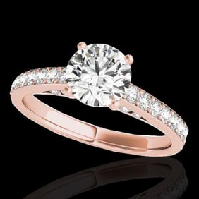 1.5 ctw Certified Diamond Solitaire Ring 10k Rose Gold