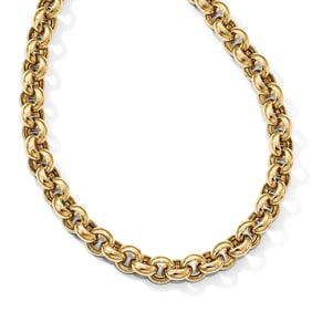 14K Polished Rolo Link Necklace - 18 in.