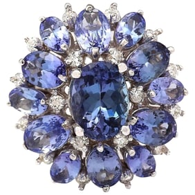 Tanzanite 14K White Gold Diamond Ring
