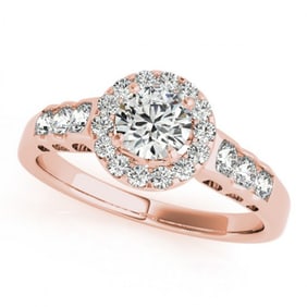 1.3 ctw Certified VS/SI Diamond Halo Ring 18k Rose Gold