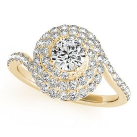 2.11 ctw Certified VS/SI Diamond Halo Ring 18k Yellow Gold