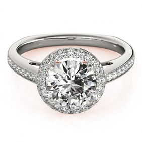 1.3 ctw Certified VS/SI Diamond Solitaire Halo Ring 18k 2Tone Gold