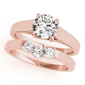 1.27 ctw Certified VS/SI Diamond 2pc Set Wedding 14k Rose Gold