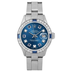 Rolex Ladies SS Datejust Blue Diamond