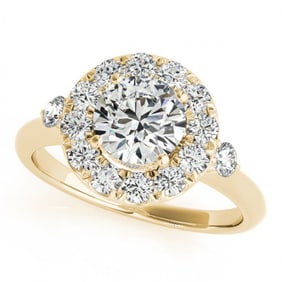 1 ctw Certified VS/SI Diamond Halo Ring 18k Yellow Gold