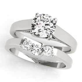 0.67 ctw Certified VS/SI Diamond 2pc Set Wedding 14k White Gold