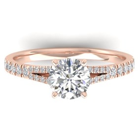 1.36 ctw Certified VS/SI Diamond Art Deco Ring 14k Rose Gold