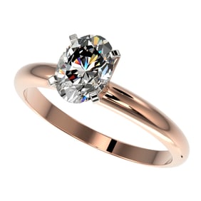 1.25 ctw Certified VS/SI Quality Oval Diamond Ring 10k Rose Gold