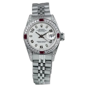 Rolex Datejust White Dial Diamond &