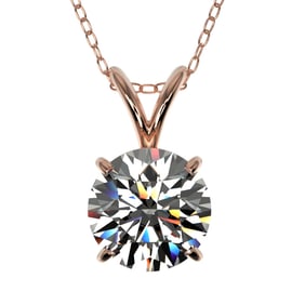 1.30 ctw Certified Quality Diamond Necklace 10k Rose Gold