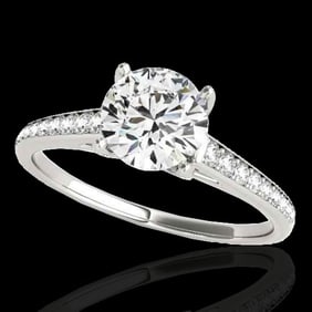 1.5 ctw Certified Diamond Solitaire Ring 10k White Gold