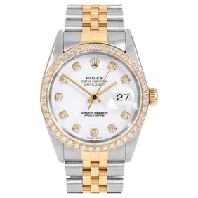 Rolex Mens TT Datejust Whte Diamond