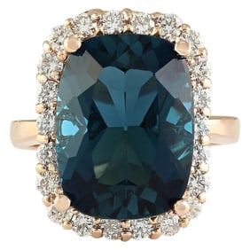 Topaz 14K Rose Gold Diamond Ring